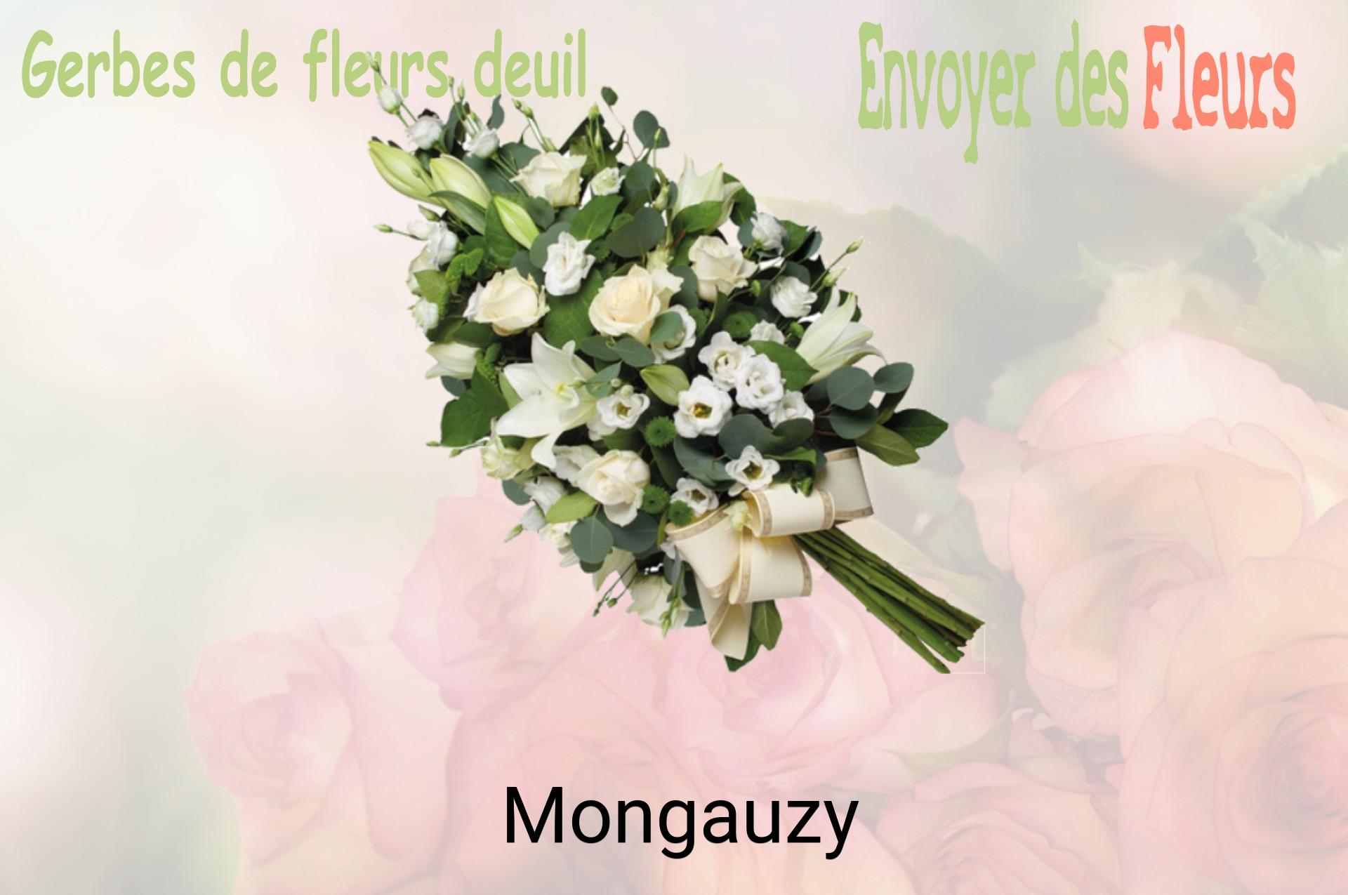 Gerbe de fleurs de deuil livrée à Mongauzy